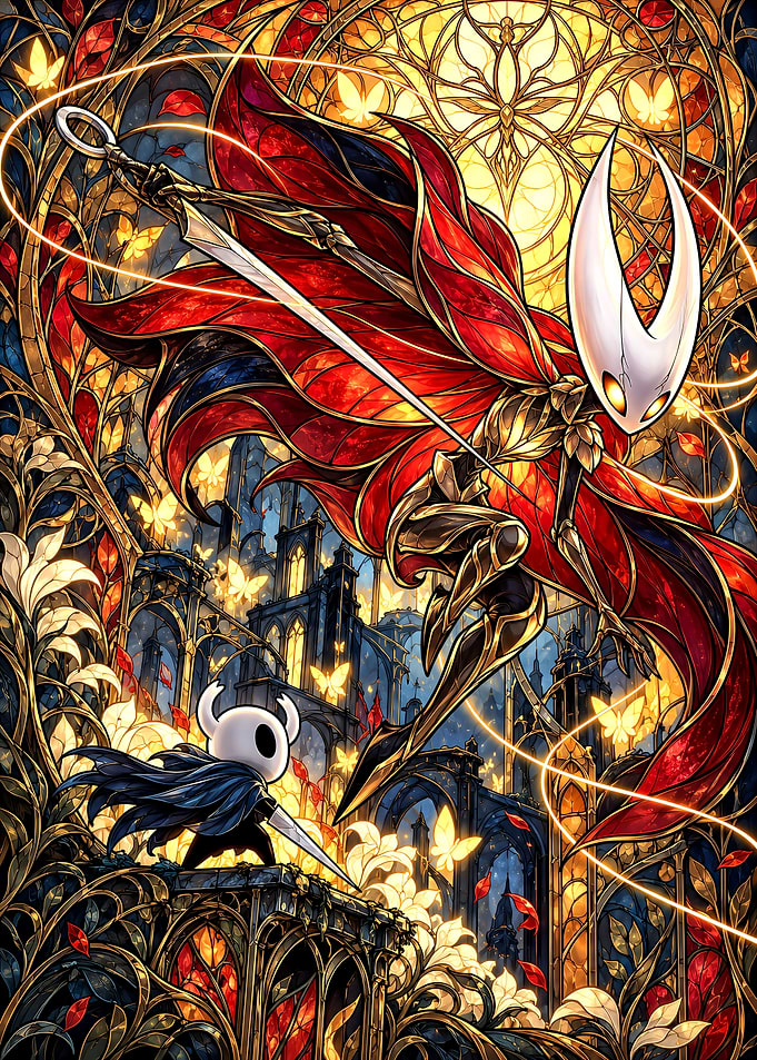 Hornet and The Knight Stained Glass