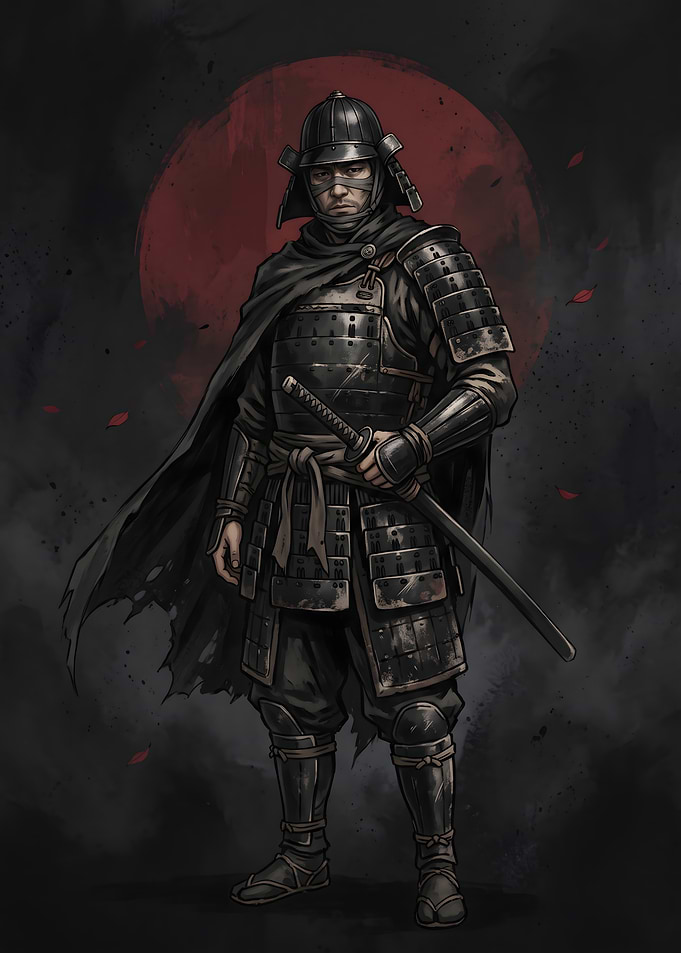 Dark Samurai Warrior with Katana