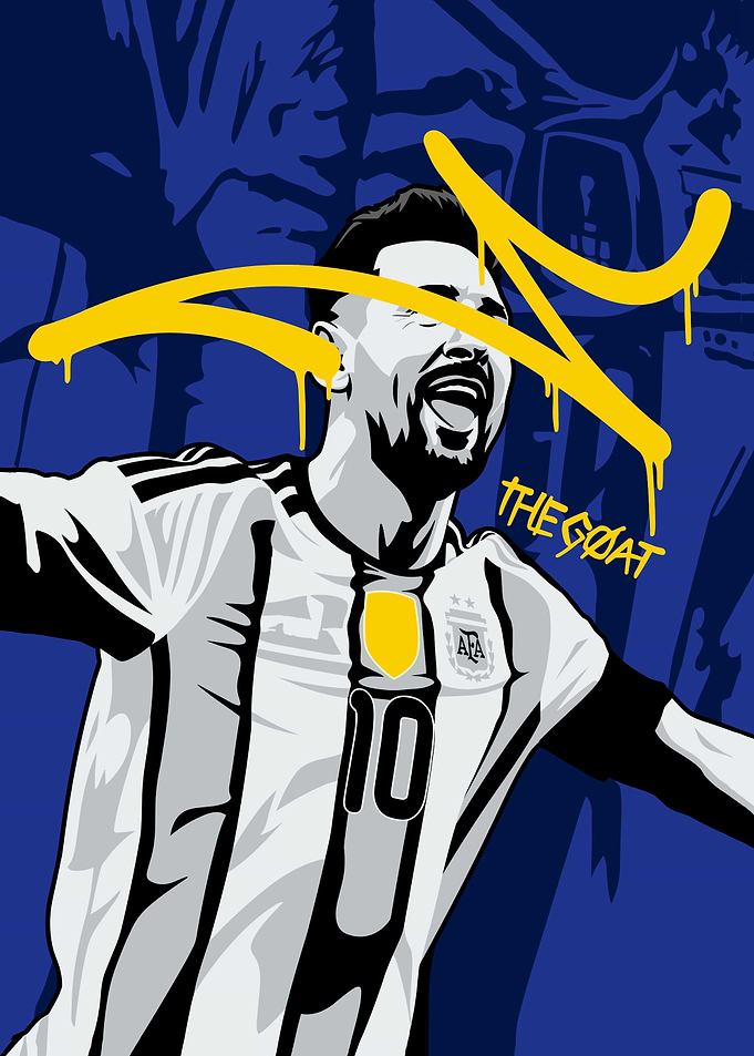 Lionel Messi The GOAT Graffiti Art