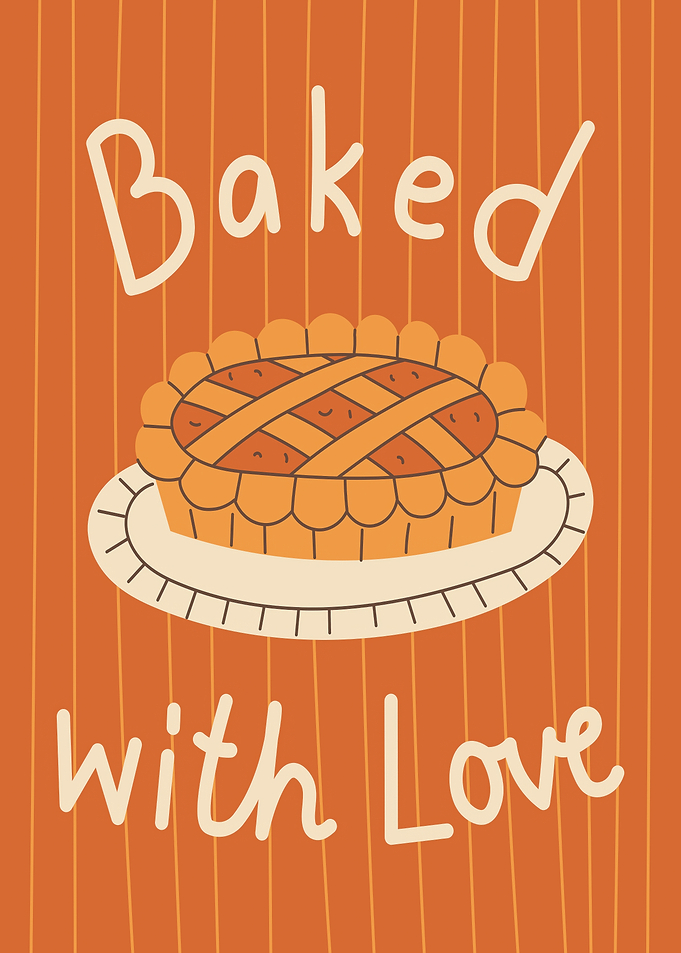 Baked with Love Pie Illustration