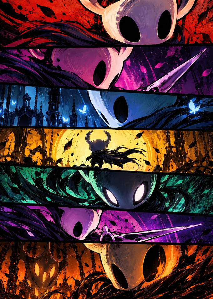 Hollow Knight Multi-Panel Character Montage