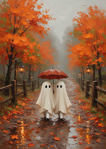 Two Ghosts Walking in Autumn Rain