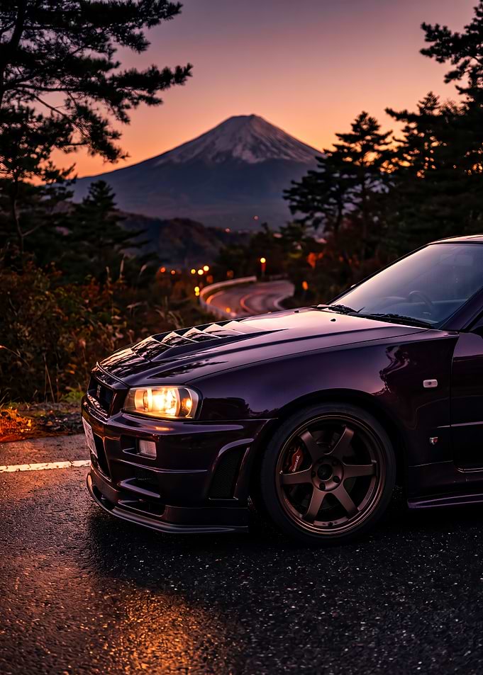 Nissan Skyline GT-R R34 at Sunset