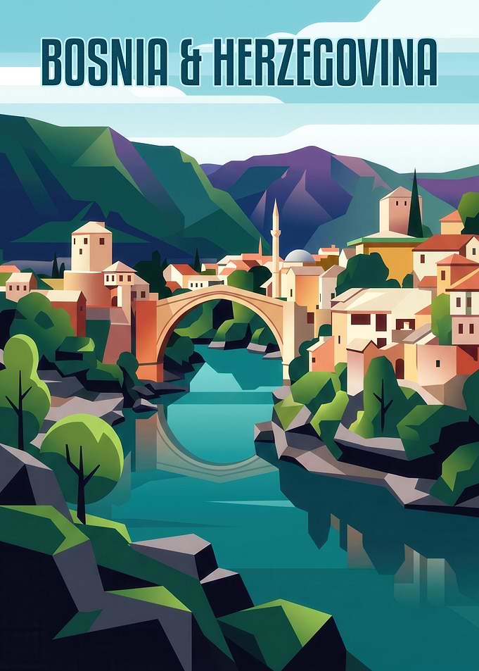 Stari Most Bosnia and Herzegovina Poster