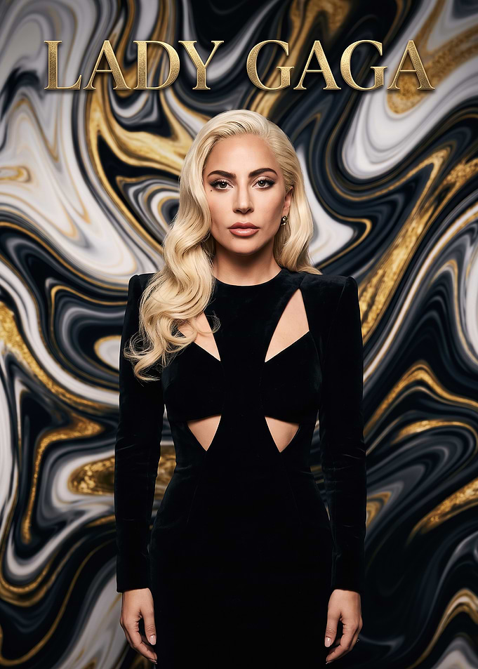 Lady Gaga Portrait with Marble Background