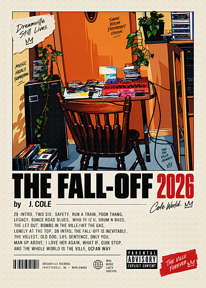 J. Cole The Fall-Off Album Poster