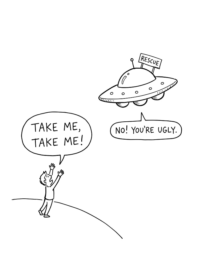 Funny Alien Rescue Comic Strip