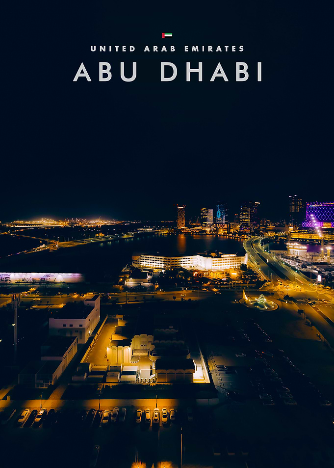 Abu Dhabi Night Cityscape Poster