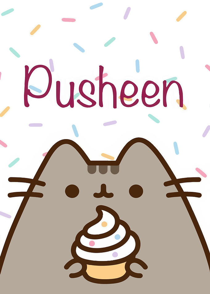 Pusheen Cat with Cupcake
