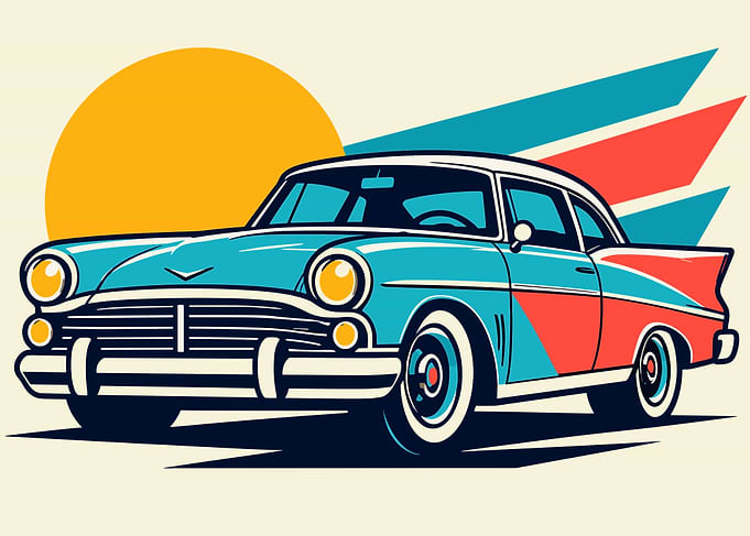 Retro Classic Car Illustration