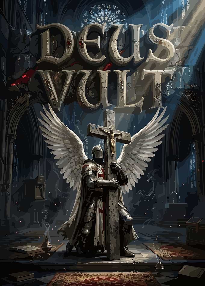 Deus Vult Crusader Knight Poster