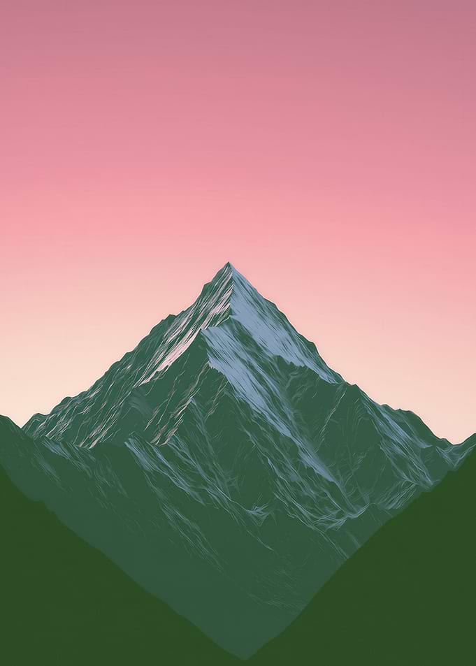 Minimalist Mountain Peak at Sunset