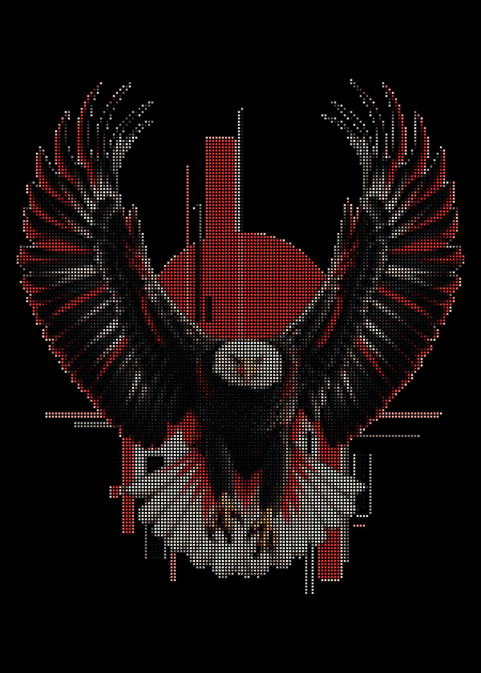 Bald Eagle Spread Wings Halftone