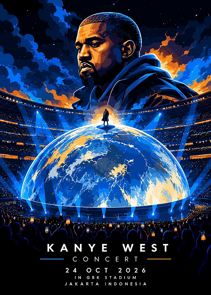 Kanye West Concert Poster Jakarta 2026