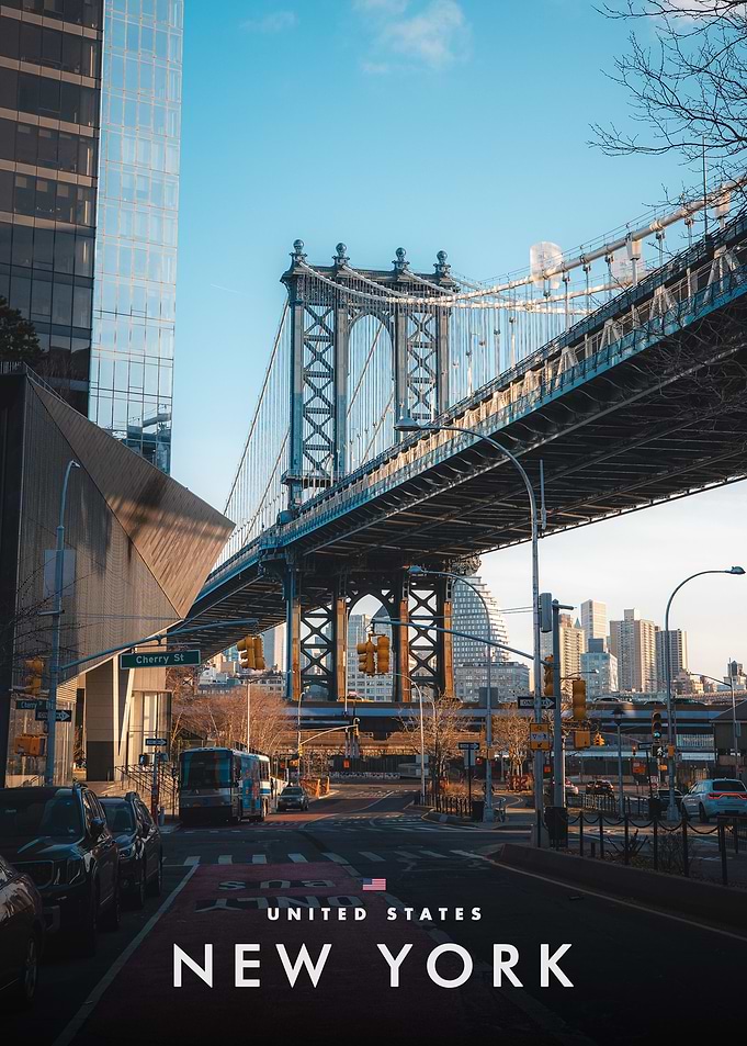 Manhattan Bridge View in New York