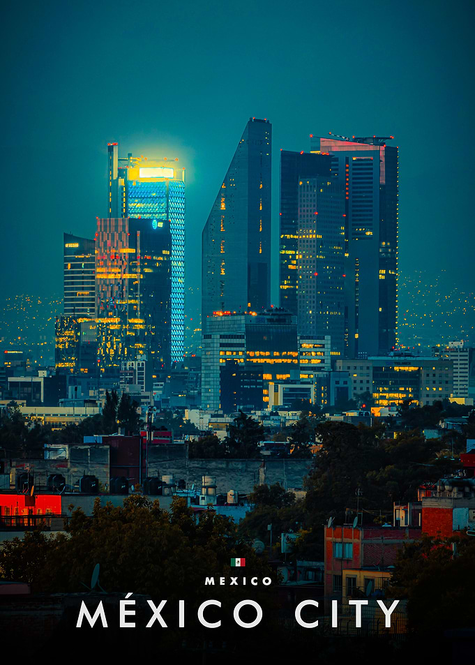Mexico City Skyline at Twilight