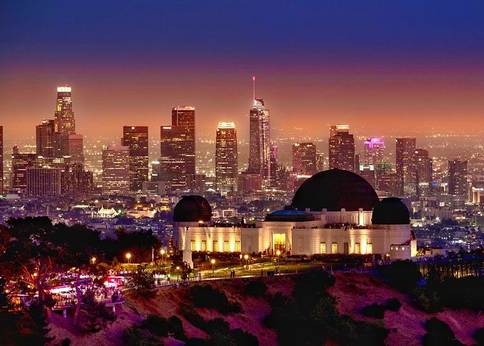 Griffith Observatory Overlooking Los Angeles Skyline
