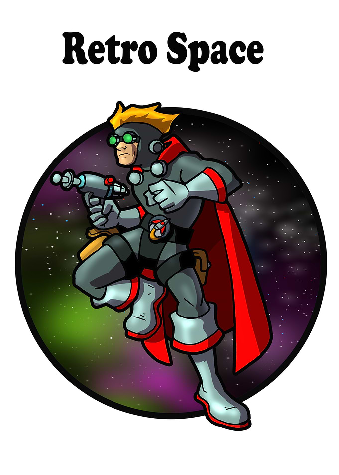 Retro Space Hero Illustration