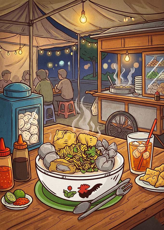 Street Food Night Market Asian Art