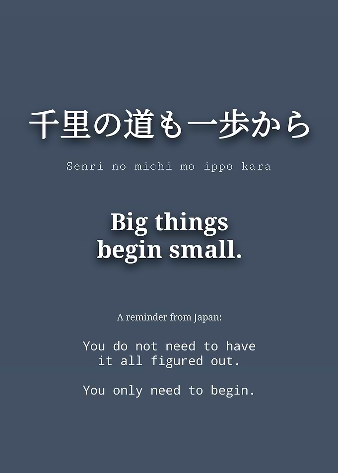 Japanese Proverb Inspirational Quote Poster