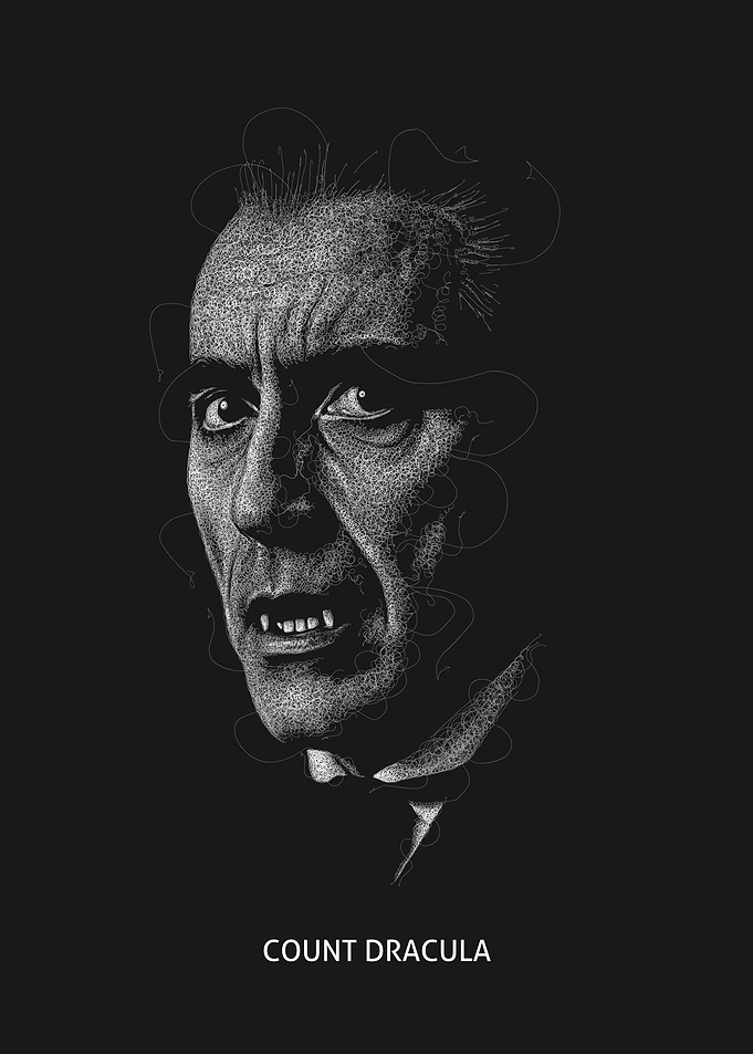 Count Dracula Scribble Portrait