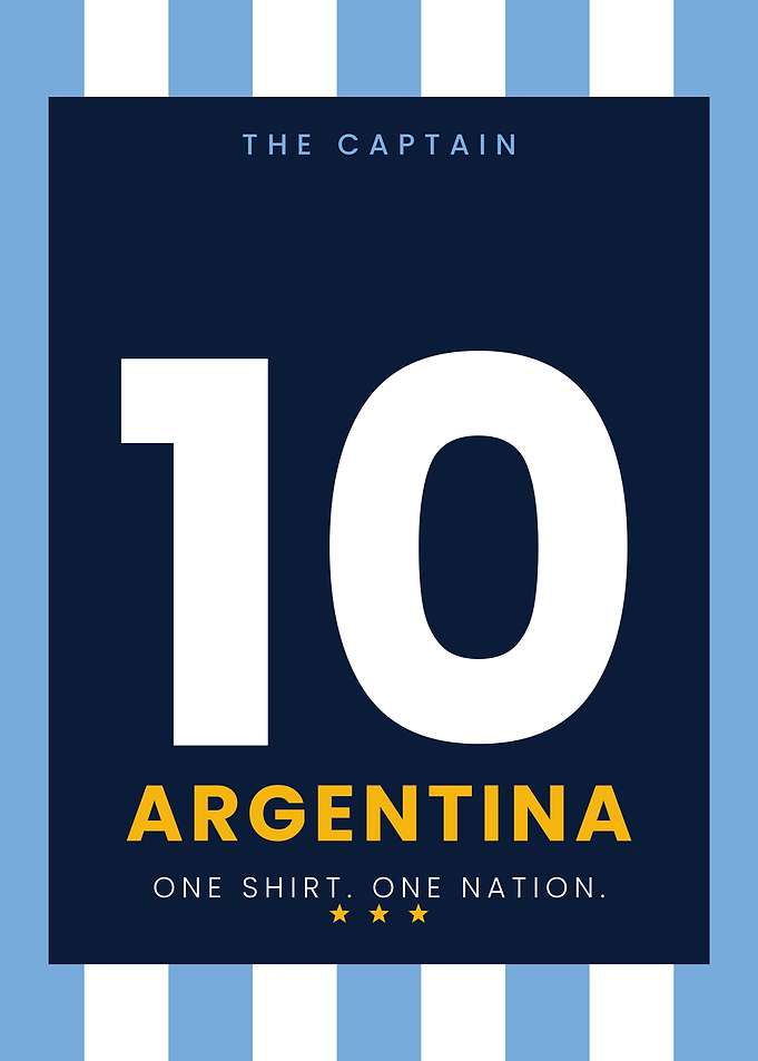 Argentina Number 10 Captain Poster - Lionel Messi