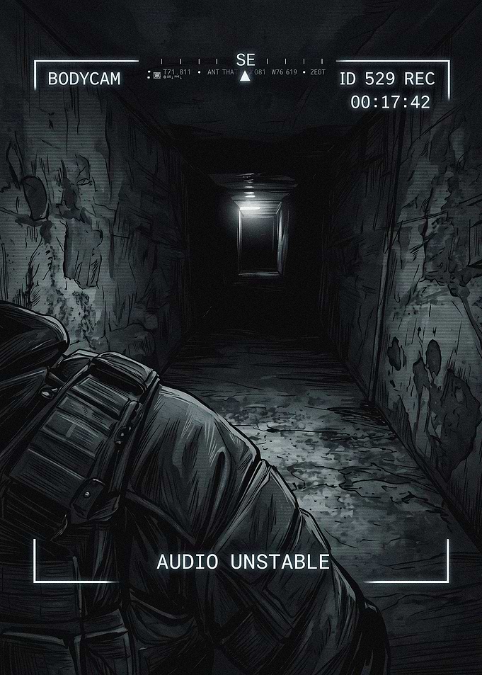 Tactical Bodycam Footage in Dark Hallway