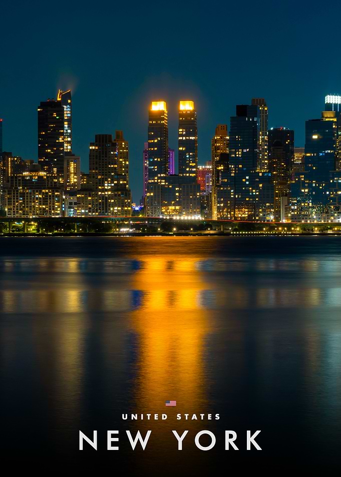 New York City Skyline Night View