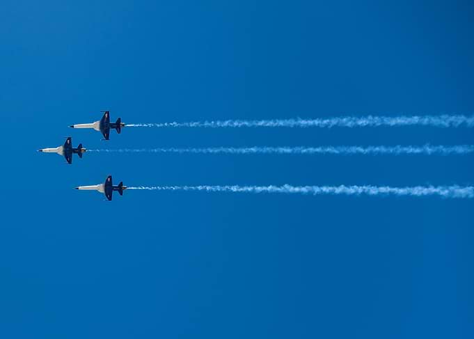 Three Fighter Jets in Formation