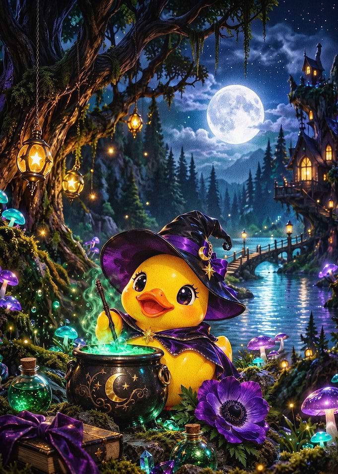 Witch Duck Magic Potions Fantasy Ar