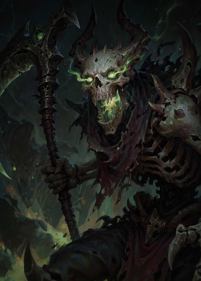 Undead Necromancer with Glowing Scythe
