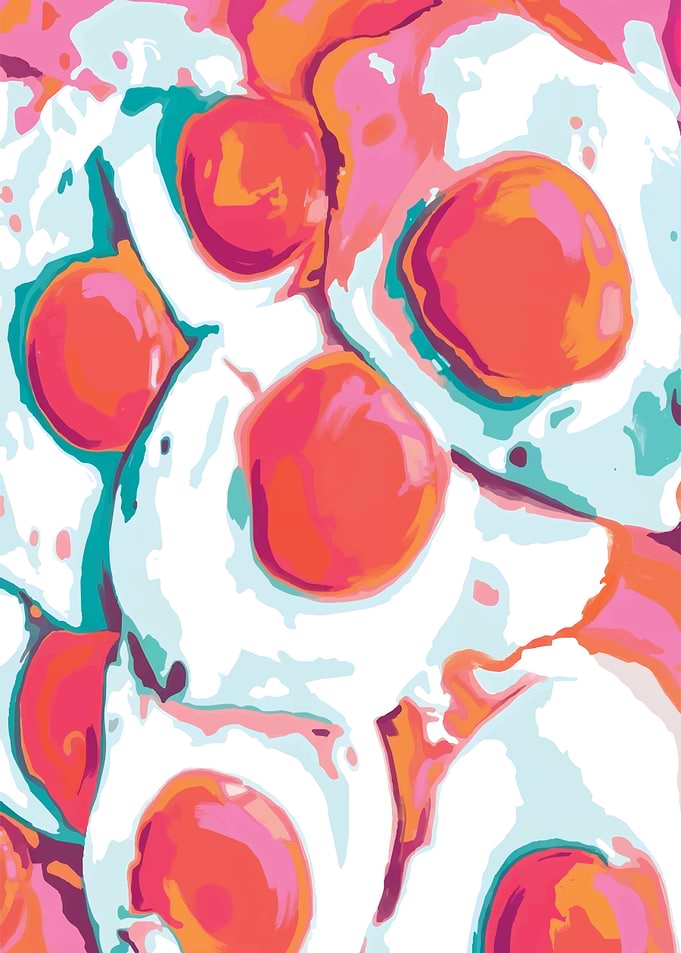 Colorful Pop Art Fried Eggs Pattern