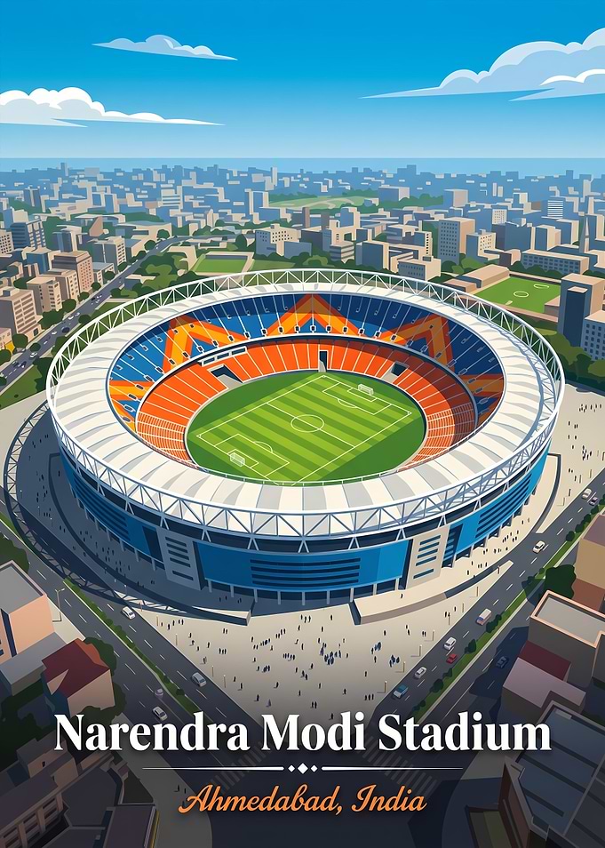 Narendra Modi Stadium Illustration