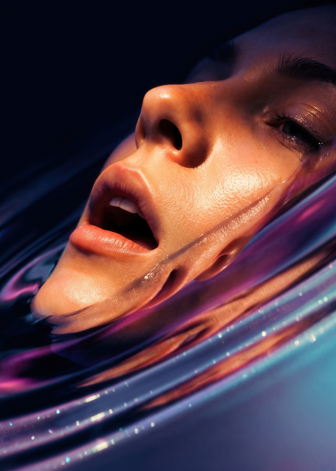Woman's Face Submerged in Water
