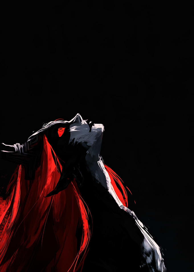 Dark Fantasy Demon with Red Hair