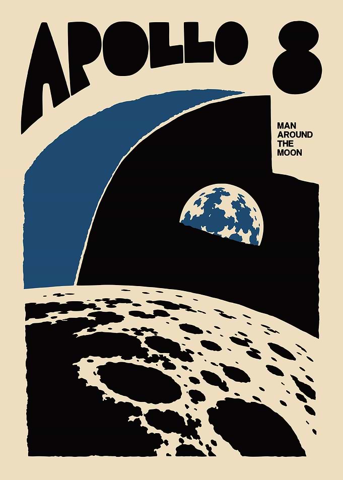 Apollo 8 Vintage Space Poster
