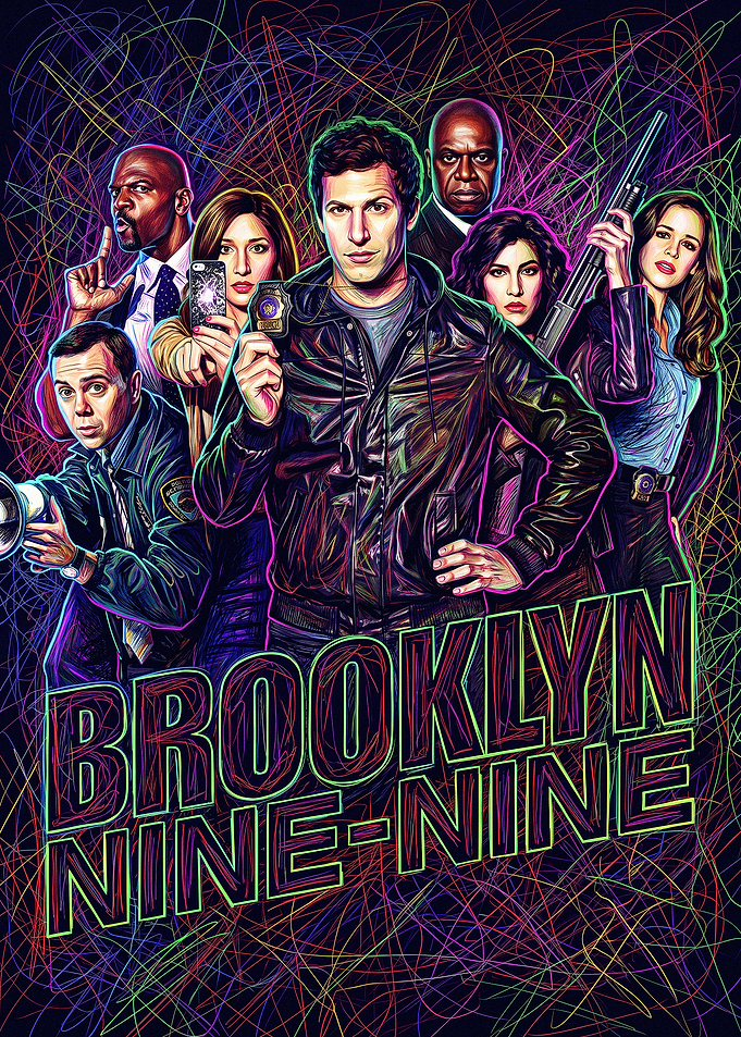 Brooklyn Nine-Nine Neon Scribble Poster