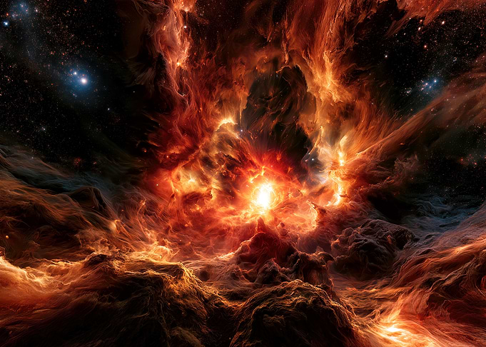 Fiery Cosmic Nebula Explosion