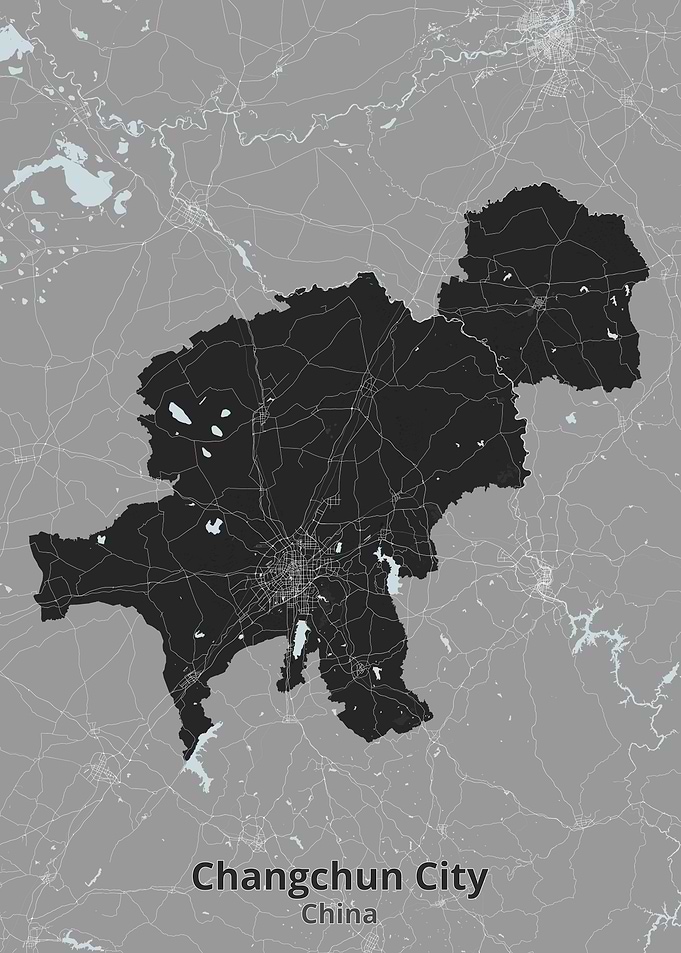 Changchun City Map Poster