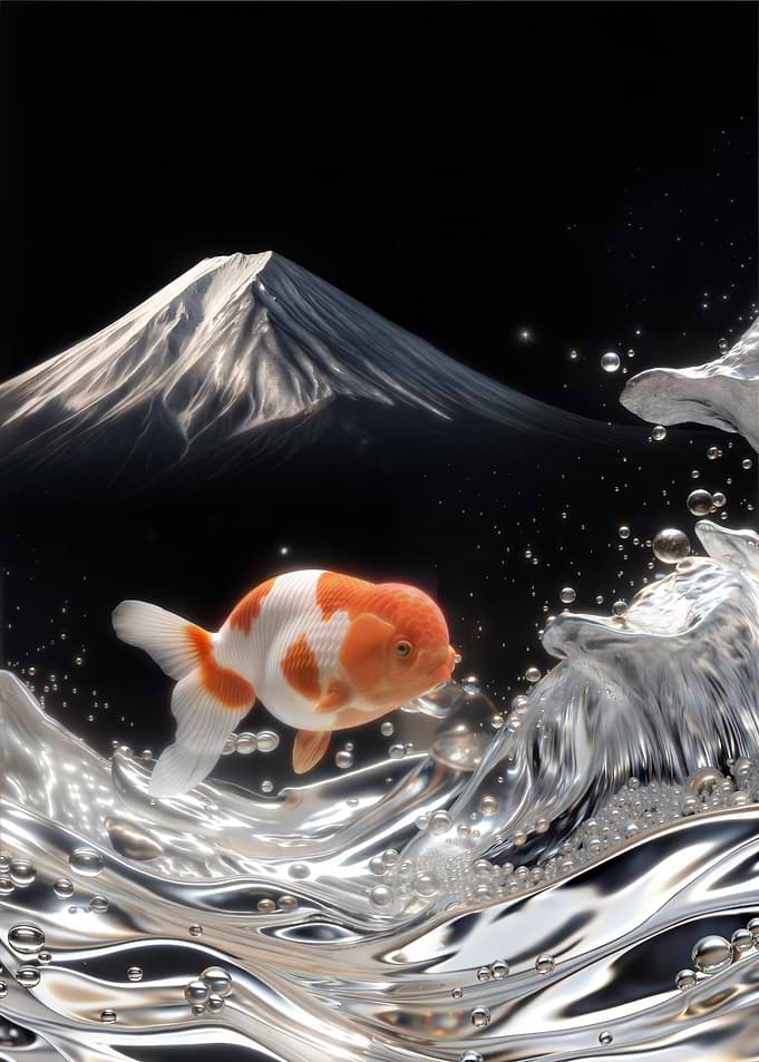 Celestial Goldfish at Mount Fuji