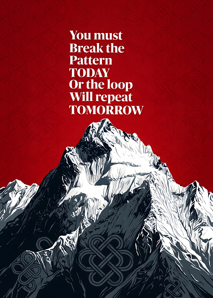 Break the Pattern Inspirational Mountain Poster