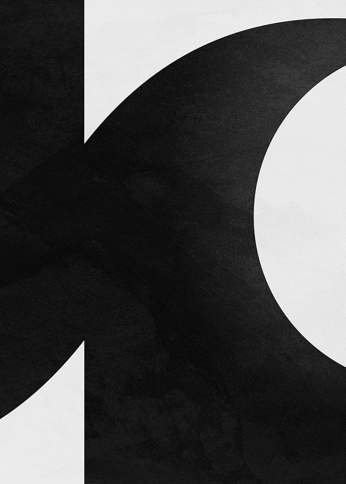 Minimalist Black and White Abstract Letter