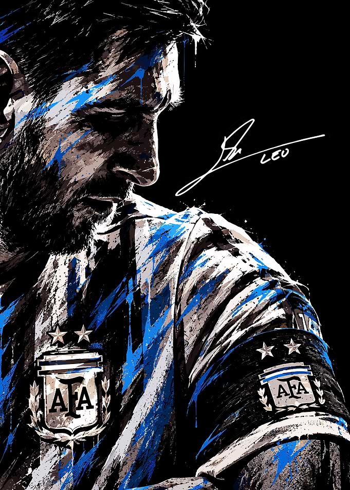 Lionel Messi Argentina Artistic Portrait