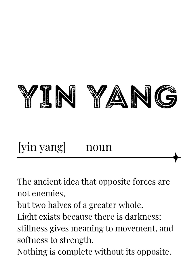 Yin Yang Definition Minimalist Poster