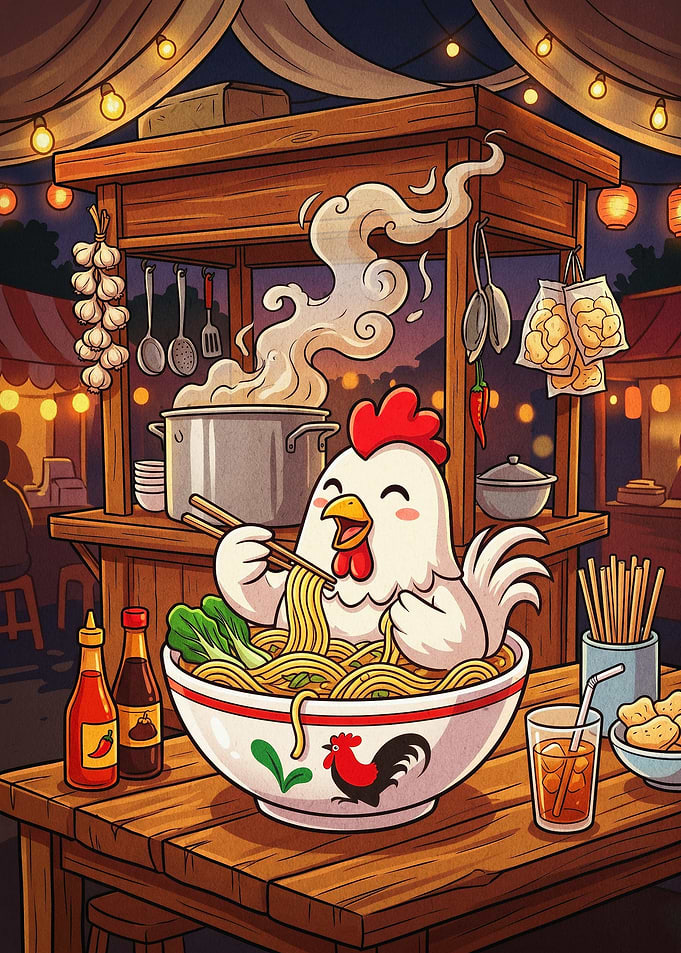 Chicken Ramen Street Food Cute Art