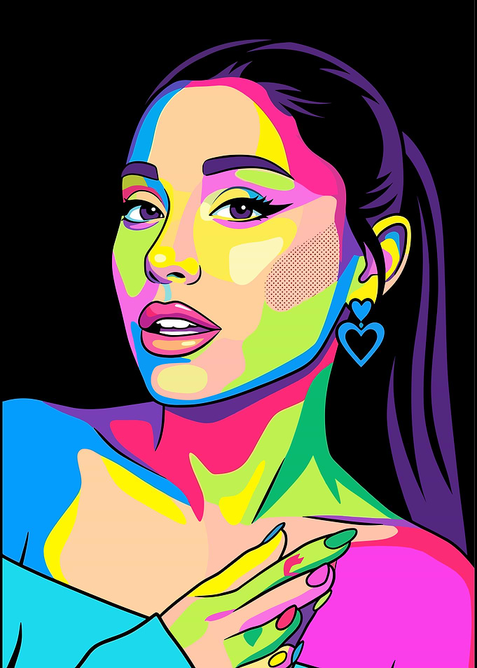 Ariana Grande Pop Art Portrait