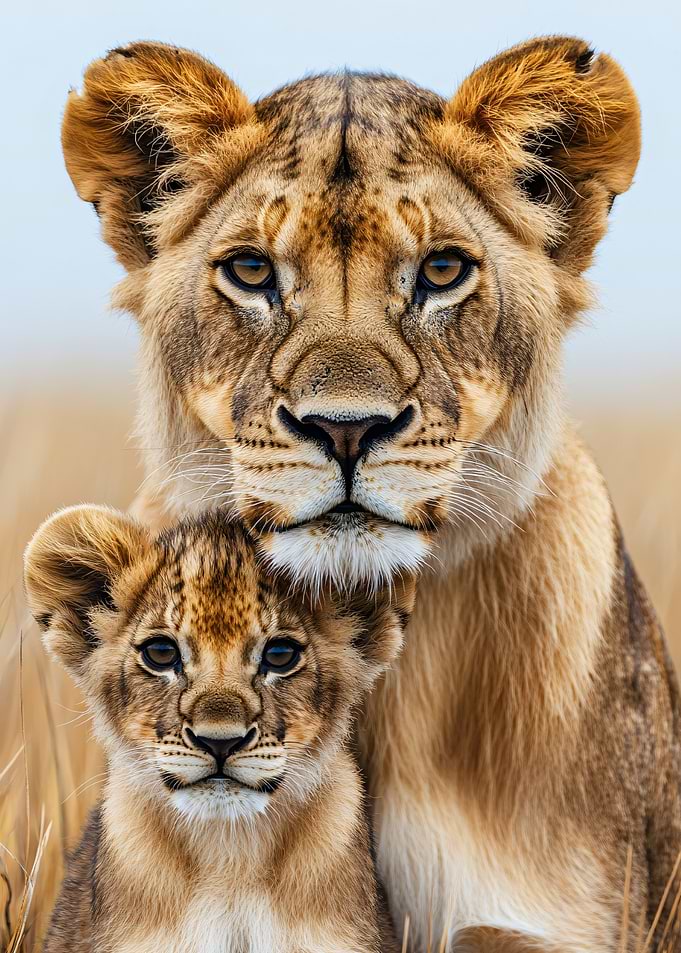 Lioness and Cub Portrait