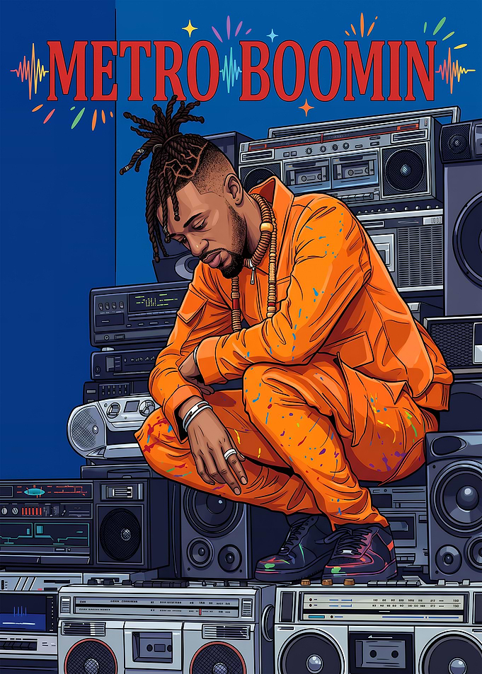 Metro Boomin Retro Boombox Illustration