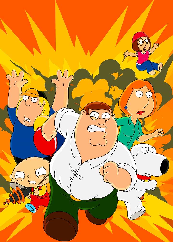 Family Guy Characters Running From Explosion