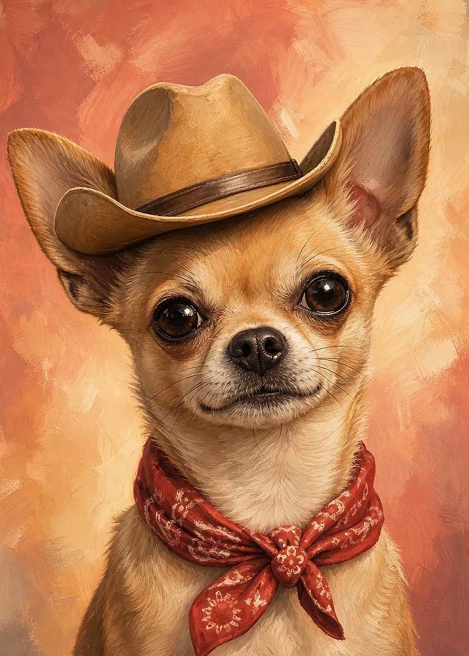 Chihuahua Cowboy Portrait